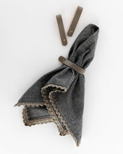 Load image into Gallery viewer, Leather &amp; Brass Napkin Rings (Set of 4)
