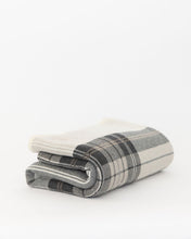 Load image into Gallery viewer, Ivory &amp; Gray Plaid Throw
